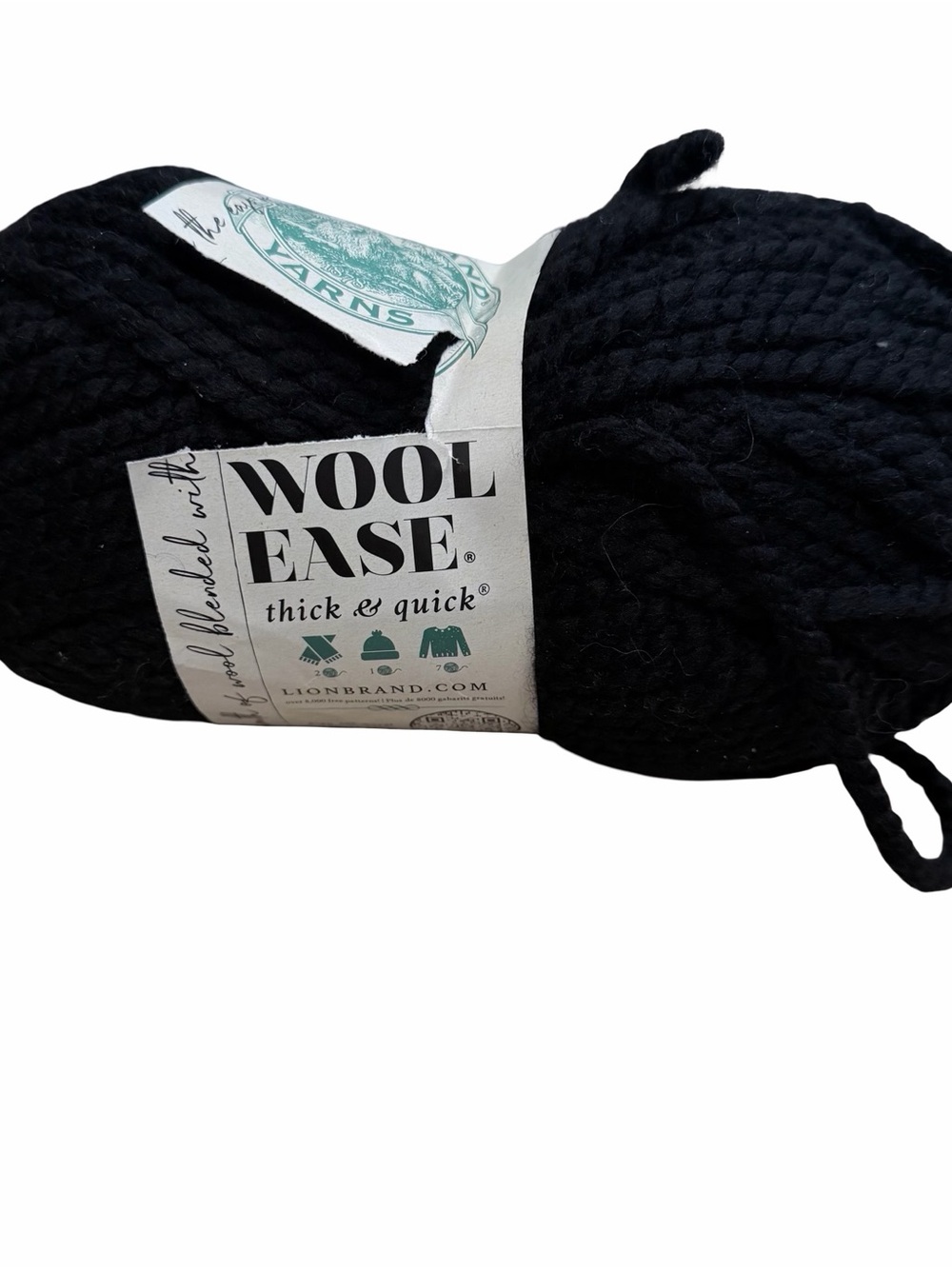 Lion Brand Wool-Ease Thick & Quick Yarn Black 153 Super Bulky
